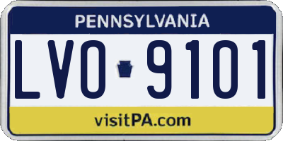 PA license plate LVO9101
