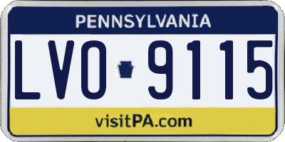 PA license plate LVO9115