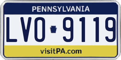 PA license plate LVO9119