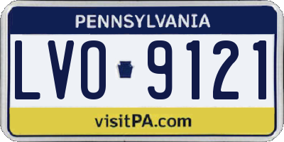PA license plate LVO9121