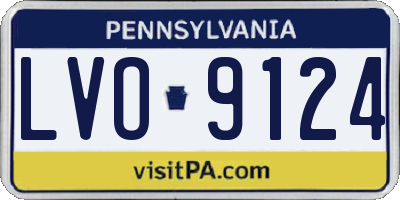 PA license plate LVO9124