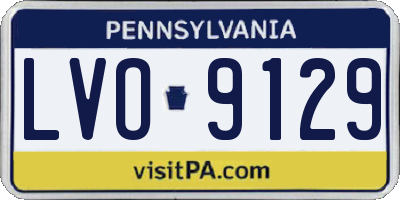 PA license plate LVO9129