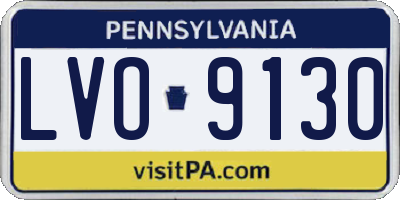 PA license plate LVO9130