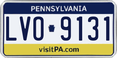 PA license plate LVO9131