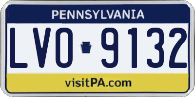 PA license plate LVO9132
