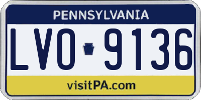PA license plate LVO9136