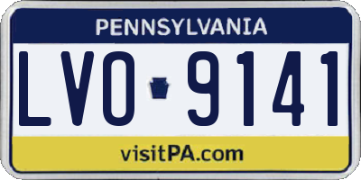 PA license plate LVO9141