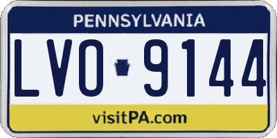 PA license plate LVO9144