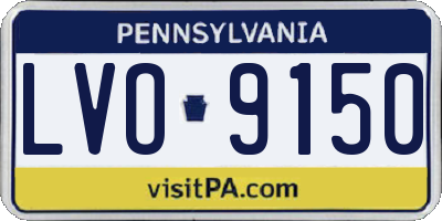 PA license plate LVO9150