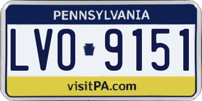 PA license plate LVO9151