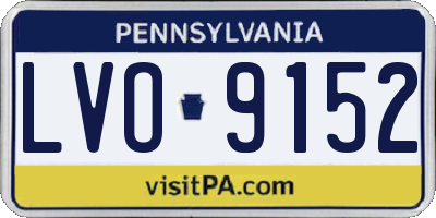 PA license plate LVO9152
