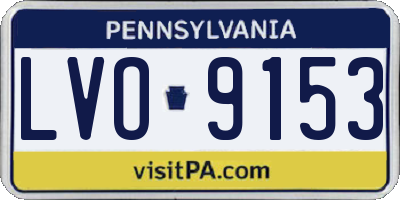 PA license plate LVO9153