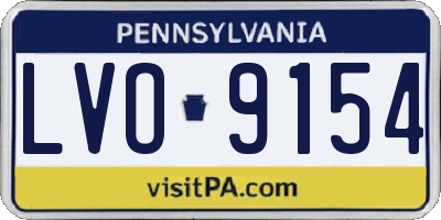 PA license plate LVO9154
