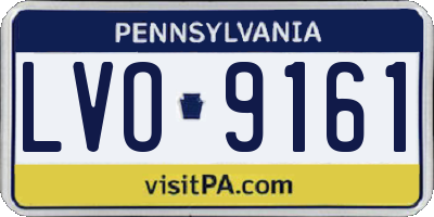 PA license plate LVO9161