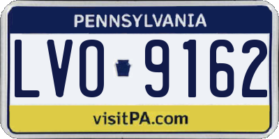 PA license plate LVO9162