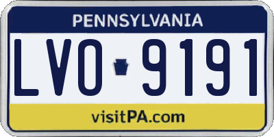 PA license plate LVO9191