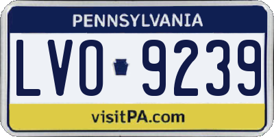 PA license plate LVO9239