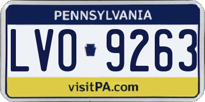 PA license plate LVO9263