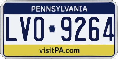 PA license plate LVO9264