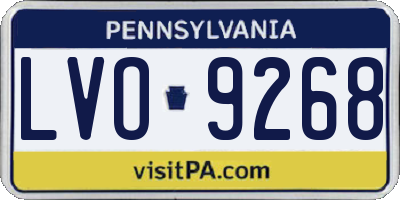PA license plate LVO9268