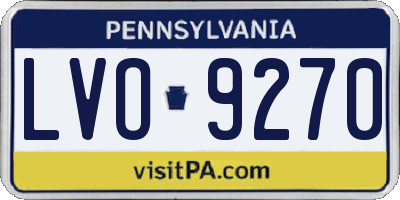 PA license plate LVO9270
