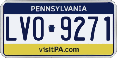 PA license plate LVO9271