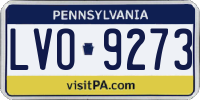 PA license plate LVO9273