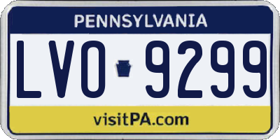 PA license plate LVO9299