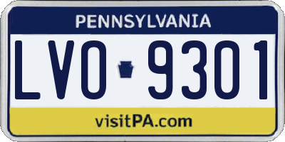 PA license plate LVO9301