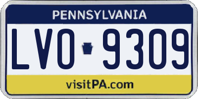 PA license plate LVO9309