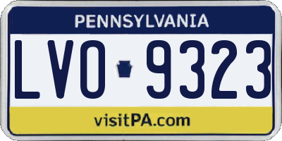 PA license plate LVO9323