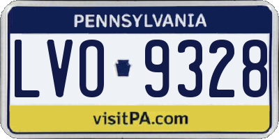 PA license plate LVO9328