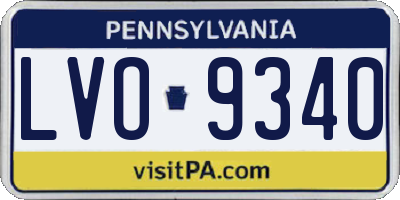 PA license plate LVO9340
