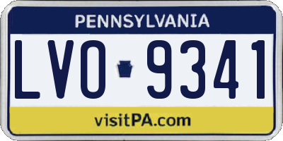 PA license plate LVO9341