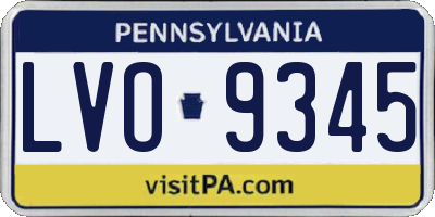 PA license plate LVO9345