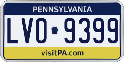 PA license plate LVO9399