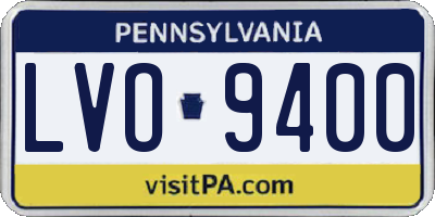 PA license plate LVO9400