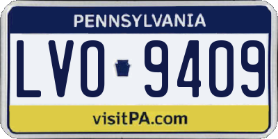 PA license plate LVO9409