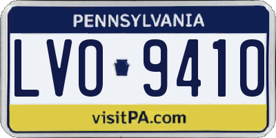 PA license plate LVO9410