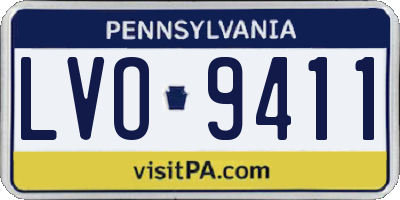 PA license plate LVO9411