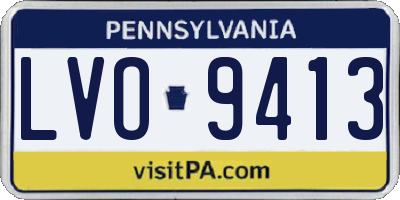 PA license plate LVO9413