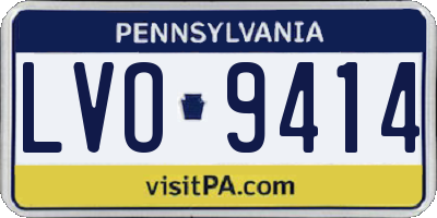 PA license plate LVO9414