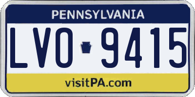 PA license plate LVO9415