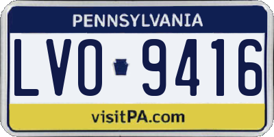 PA license plate LVO9416