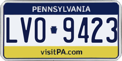 PA license plate LVO9423