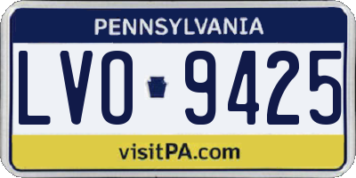 PA license plate LVO9425