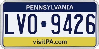 PA license plate LVO9426
