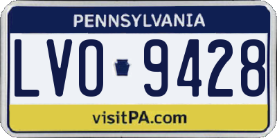 PA license plate LVO9428
