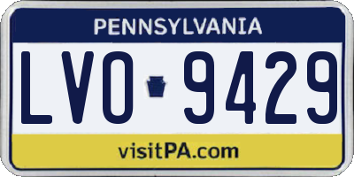 PA license plate LVO9429