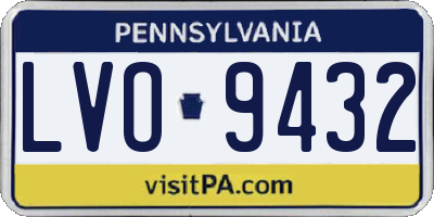 PA license plate LVO9432